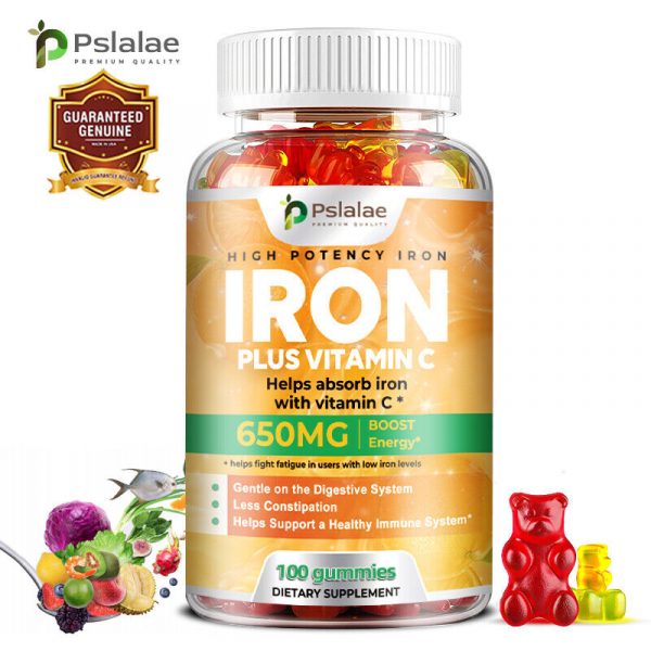 Iron 650mg – Vitamin C – Hemoglobin Formation, Relieve Anemia, Anti-fatigue