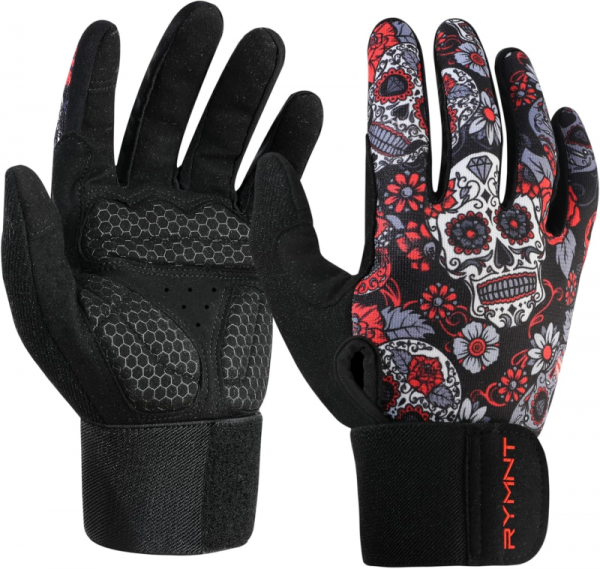 Full Fingers Workout Gloves for Women Men-Gym Gloves for Women Weight Lifting, E