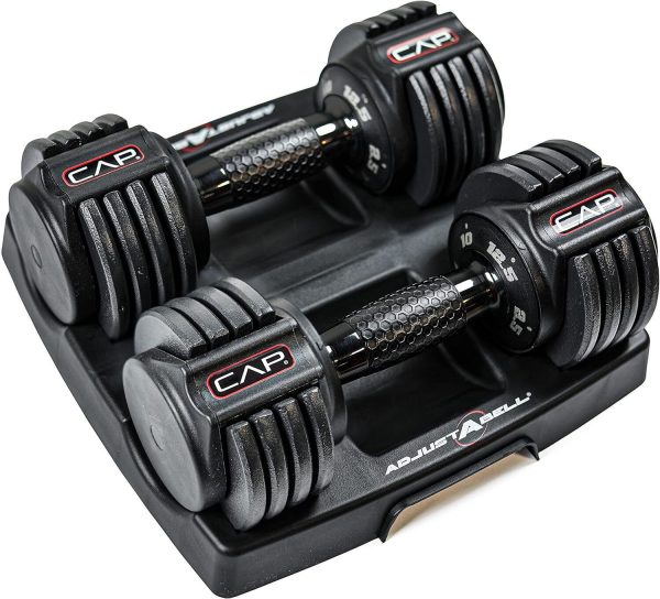 CAP Barbell ADJUSTABELL® Dumbbell 12.5 lb Pair Honeycomb Black Handle