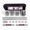 110lb Dumbbells Adjustable Weight 2in1 Cast Iron Barbell Set Workout Fitness New