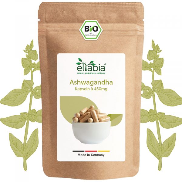 Bio Ashwagandha Kapseln | Hochdosiert 1500mg Tagesdosis 100% rein ohne Zusätze
