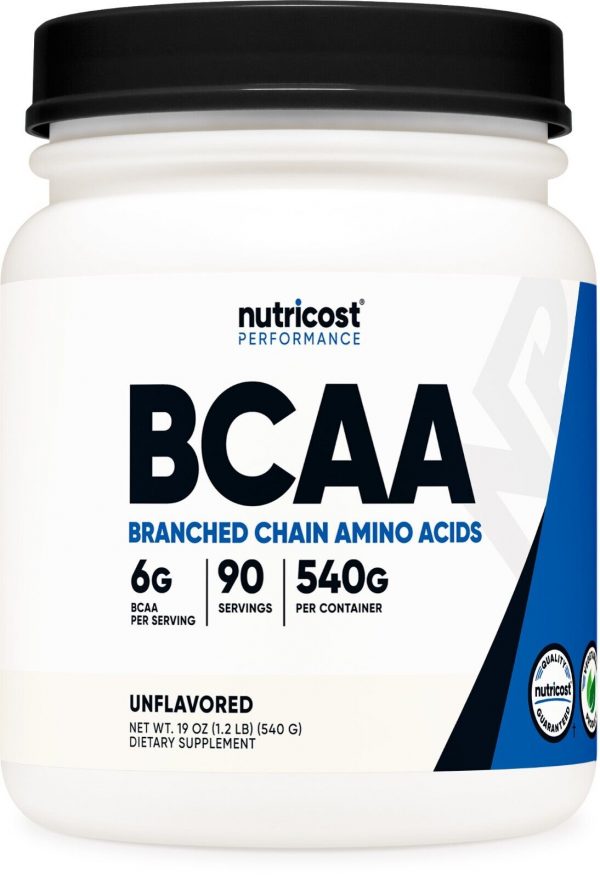 Nutricost BCAA Powder 90 Servings (Unflavored) – 6000mg Per Serving