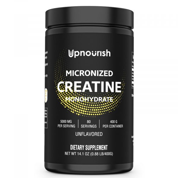 Micronized Creatine Monohydrate Powder 400g, 80 Servings, Unflavored Creatine