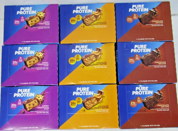 54 PURE PROTEIN BARS total Variety Pack