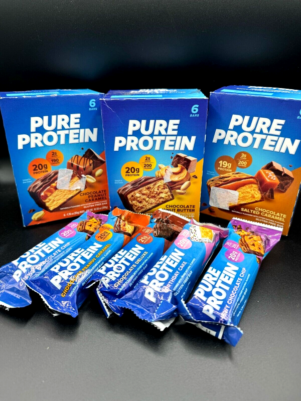 50 Assorted Flavor –  PURE PROTEIN – 20g Protein Bars – Gluten Free