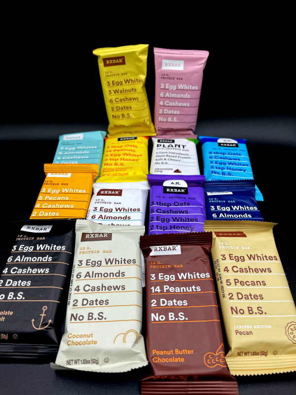 55 Assorted Flavor – RXBAR Whole Food – 12g Protein Bars Similar To Picture