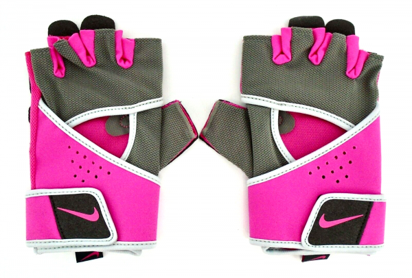 Nike Women’s Gym Premium Fitness Gloves Medium Flat Pewter/Pinksicle