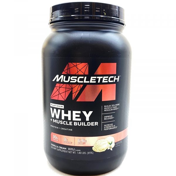 Muscletech Platinum Whey Plus Muscle Builder Protein Powder, 30g Protein,Vanilla