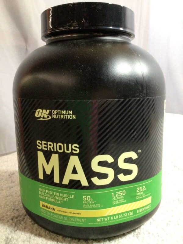 Optimum Nutrition Serious Mass Protein Powder Supplement, Banana, 6 lb (2.72 kg)