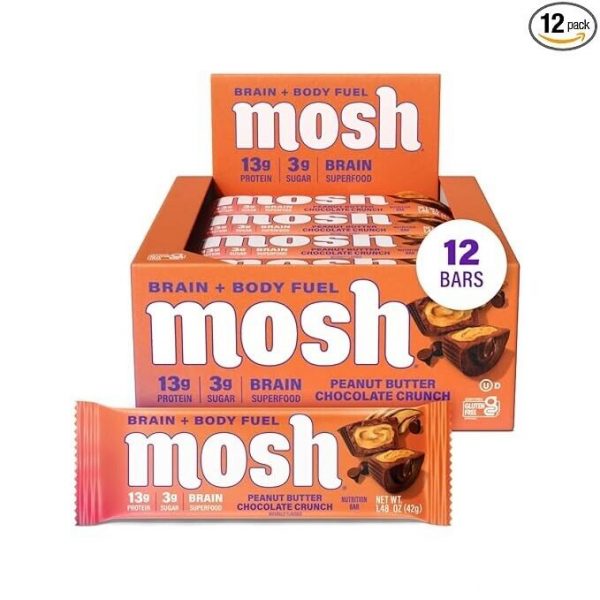 MOSH Peanut Butter Chocolate Keto Protein Bars, High Protein, , 12 Count