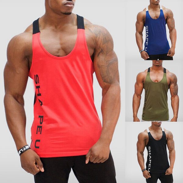 Men’s Gym Vest T Shirt Bodybuilding Tops Workout Clothing  Fitness Muscle Shirts