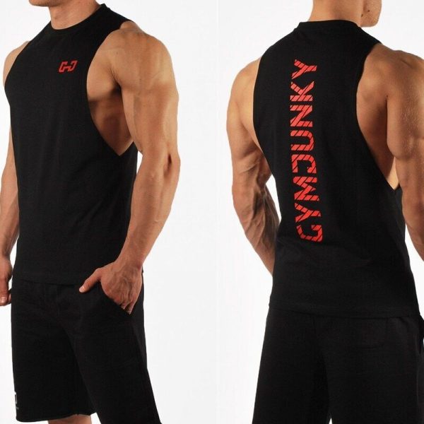 Men’s Workout Tank Top Cotton Gym Sleeveless Bodybuilding Fitness Muscle T Shirt