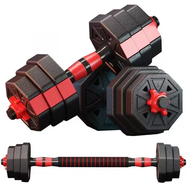 Hot Selling Adjustable weight silent non slip octagonal dumbbells and barbells home fitness equipment