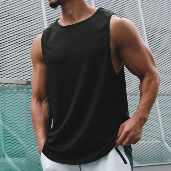 Men’s Clothing Bodybuilding Gym T-shirts for Men Basketball Man Sleeveless Shirt T-shirt Vest Summer Clothes Tops Tees
